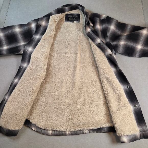 Sherpa Flannel Shacket Grizzly Mountain Men’s M Plaid Shirt Jacket Lined Fleece - Picture 3 of 11